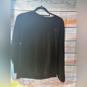 Polo by Ralph Lauren Black Long-Sleeve Crewneck with Red Pony Logo